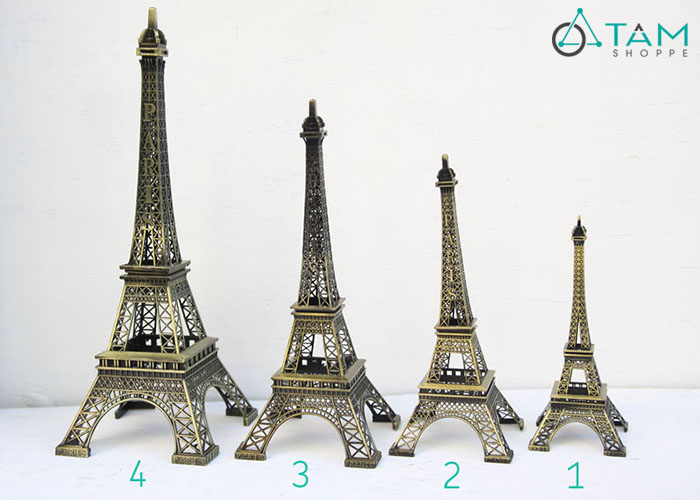 Mô hình Tháp Eiffel bằng thép không gỉ nhiều cỡ MHKQTG-EIFFEL-01